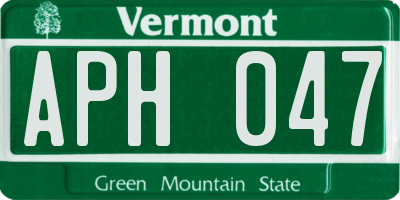 VT license plate APH047