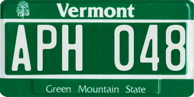 VT license plate APH048