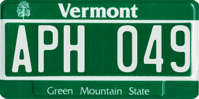 VT license plate APH049