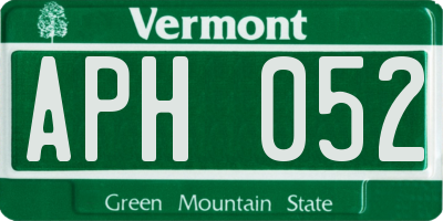VT license plate APH052