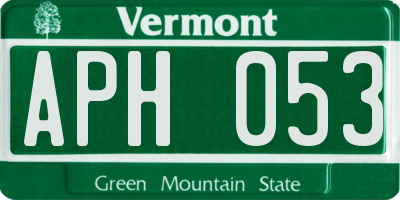 VT license plate APH053