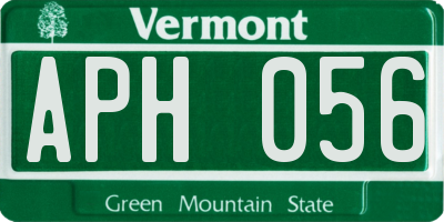 VT license plate APH056