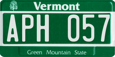 VT license plate APH057