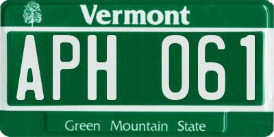 VT license plate APH061
