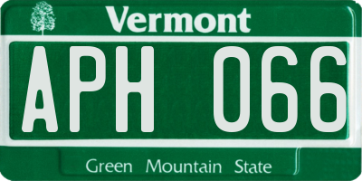 VT license plate APH066