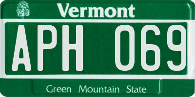 VT license plate APH069