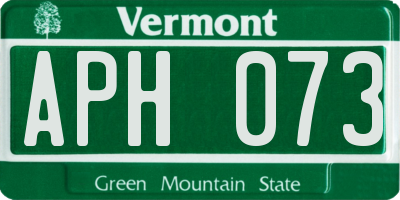 VT license plate APH073