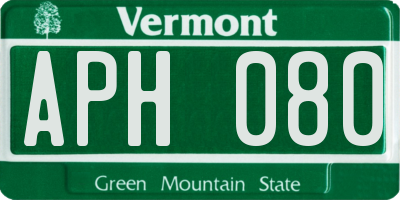 VT license plate APH080
