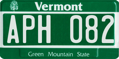VT license plate APH082
