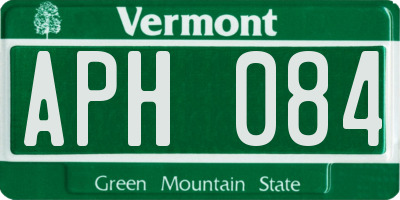 VT license plate APH084