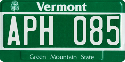 VT license plate APH085
