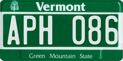 VT license plate APH086