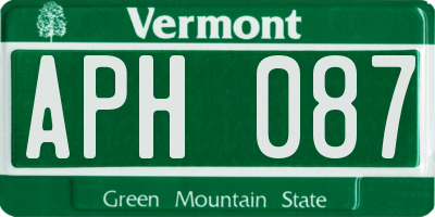 VT license plate APH087