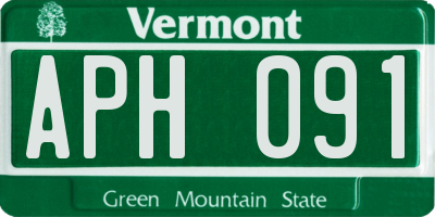 VT license plate APH091