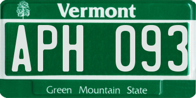 VT license plate APH093