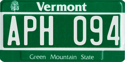 VT license plate APH094