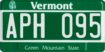 VT license plate APH095