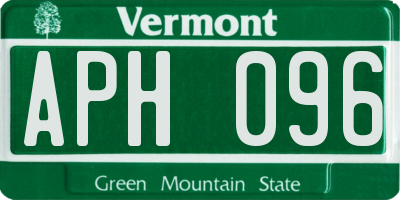 VT license plate APH096