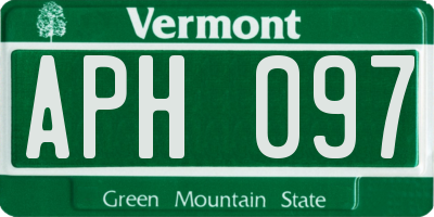 VT license plate APH097