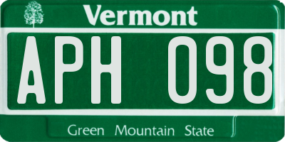 VT license plate APH098