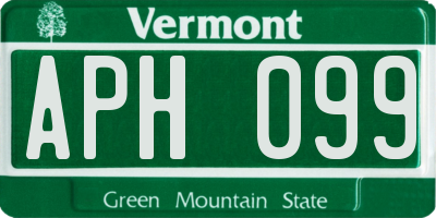 VT license plate APH099