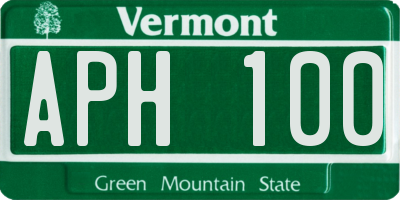 VT license plate APH100