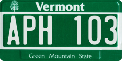 VT license plate APH103