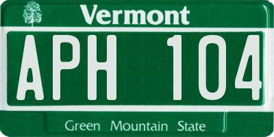 VT license plate APH104