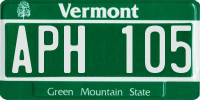 VT license plate APH105