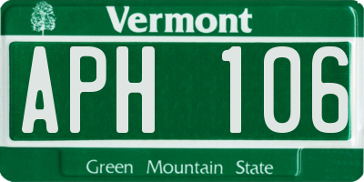 VT license plate APH106