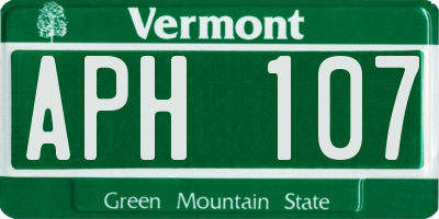 VT license plate APH107