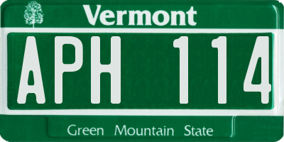 VT license plate APH114