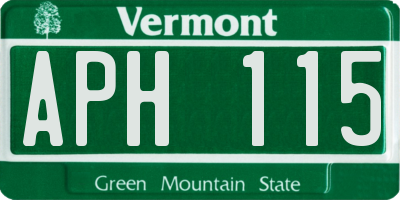 VT license plate APH115