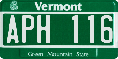VT license plate APH116