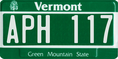 VT license plate APH117