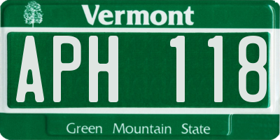 VT license plate APH118