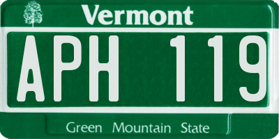 VT license plate APH119