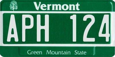 VT license plate APH124