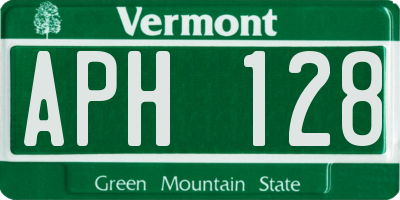 VT license plate APH128