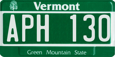VT license plate APH130