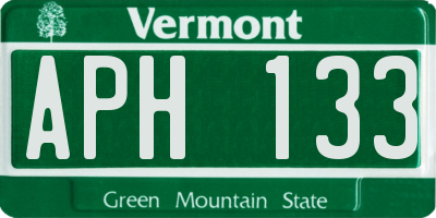 VT license plate APH133