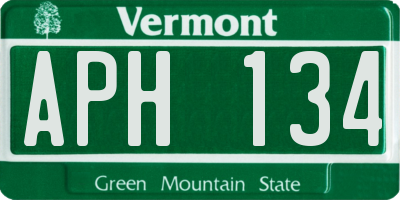 VT license plate APH134