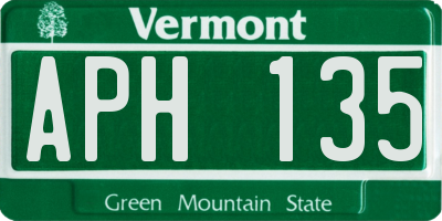 VT license plate APH135