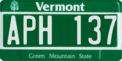 VT license plate APH137
