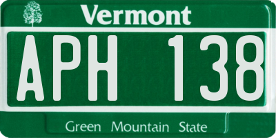 VT license plate APH138