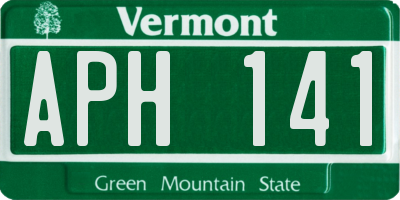 VT license plate APH141