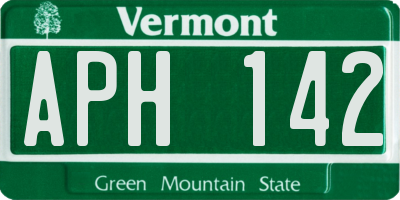 VT license plate APH142