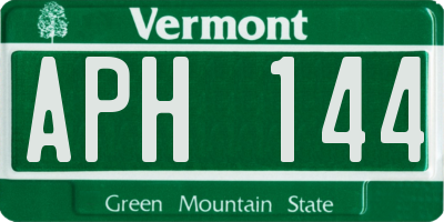 VT license plate APH144