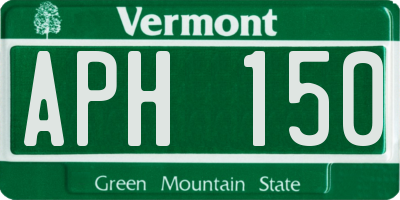 VT license plate APH150