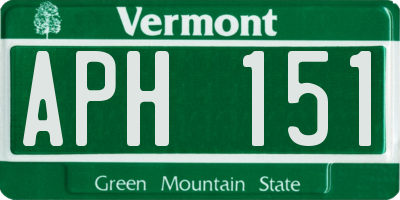 VT license plate APH151